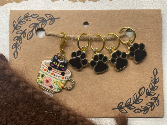 Stitch Markers - Teacup Kitty