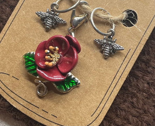 Stitch Markers - Flower & Bees